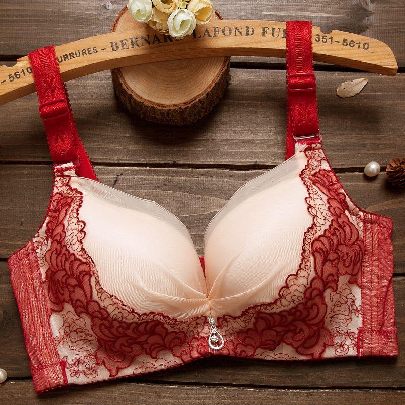 Весенне-летний бюстгальтер без стального кольца, бюстгальтер в сборе, утолщенное сексуальное кружевное нижнее белье, бюстгальтер, нижнее белье, женская боковая грудь