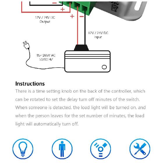Светодиодная лента DC 12V-24V, датчик ленты, регулируемый автоматический переключатель, датчик движения, светодиодная лента, PIR-датчик движения, инфракрасный датчик движения