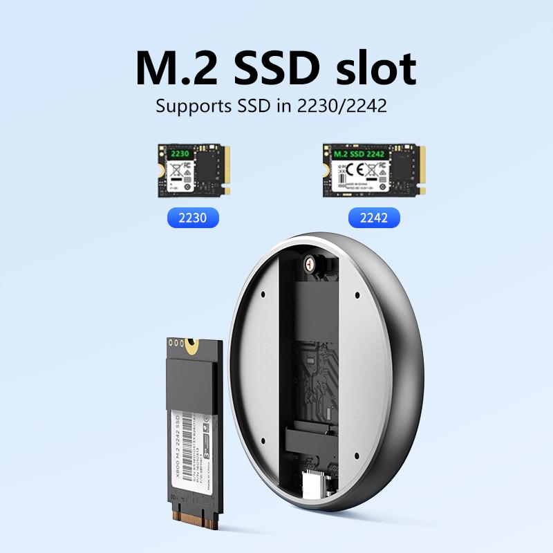 Магнитный корпус M.2 2230/2242 NVMe SSD Magsafe SSD Case USB C 3.2 Gen2 на NVMe PCI-E для iPhone 15 Pro Max ProRes MacBook