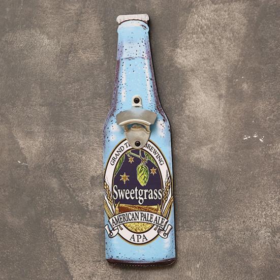 Настенная открывалка для бутылок в форме бутылки пива, настенное граффити, художественное украшение, железная открывалка для ресторанов, настенная открывалка для бутылок для ресторана