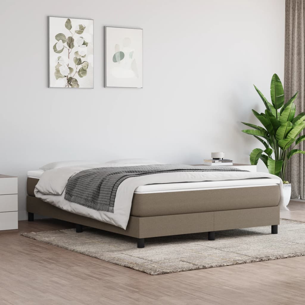 Vidaxl Rama Łóżka Bez Materaca, Taupe, 140X190 Cm, Obita Tkaniną