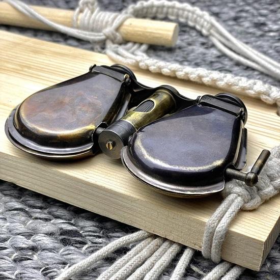 Латунный складной морской телескоп-подзорная труба с кожаным футляром Beck London 1857 года, репродукция бинокля