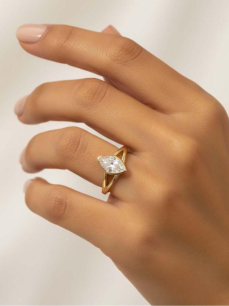 925 Sterling Silver Fashion Shiny Marquise Shape Zircon Ring For Women Engagement Wedding Anniversary High Quality Fine Jewelry