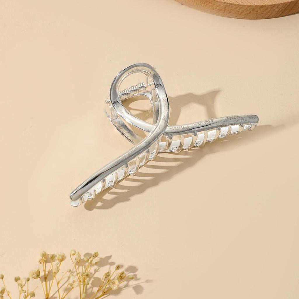 Korean Style Elegant Metal Hair Claw Clip for Women - Shark Claw Design