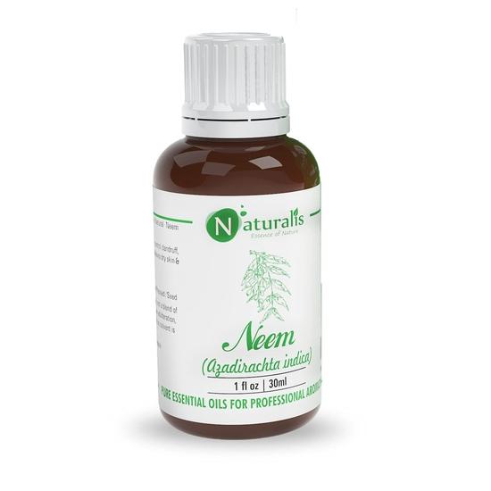 Naturalis Neem Oil for Skin and Hair - Pure Therapeutic Grade Neem Oil for Acne, Skin Hydration, Soothing Skin, Promotes Healthy Hair and Scalp - 30ml