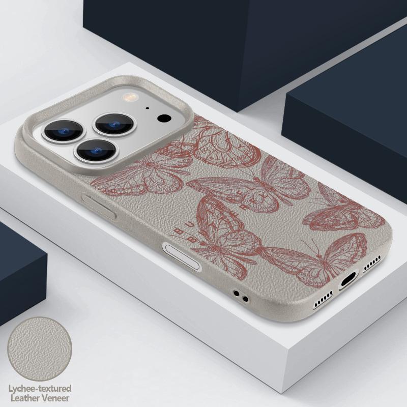 Фантастический чехол с принтом бабочек для iPhone 17 18 Pro Max Силиконовый чехол с текстурой кожи для iPhone 16 15 14 13 Pro Max 17E