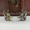 Brass Shepherd Head Keychain Pendant Designer Handmade Metal DIY Paracord Accessories for Fashion Outdoor Bag Charm