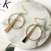 B271 Korean Geometric Circle Ear Hooks - Stylish Alloy Stud Earrings