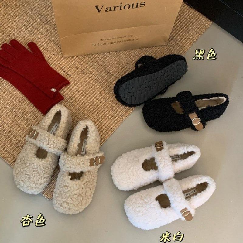 Модная женская обувь 2024 года, женские туфли Мэри Джейн на плоской подошве, повседневные, на плоской подошве, с неглубокой пряжкой, круглым носком, с мягкой подошвой, теплые женские туфли