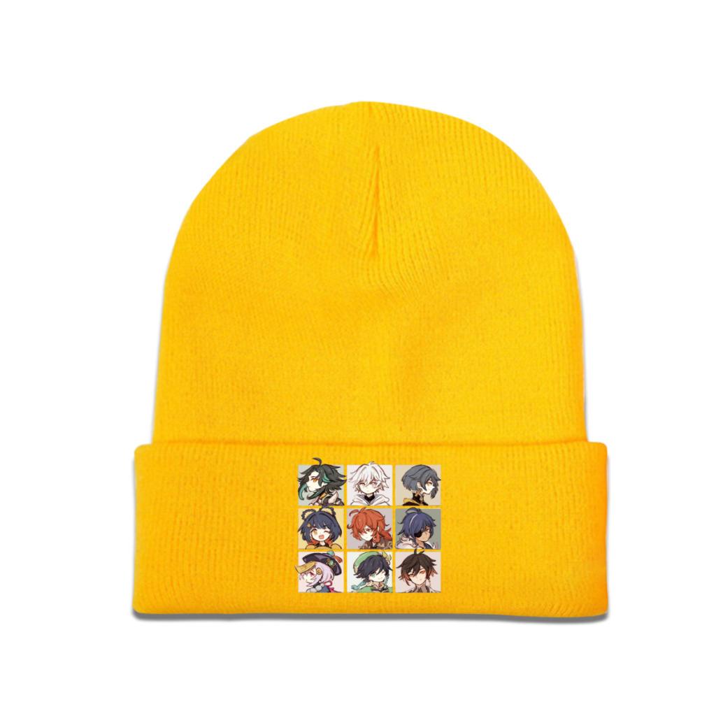 Genshin Impact Chibi Selfies Knitted Hat Beanie Winter Hats Warm Unisex Street Anime Game Cap for Unisex Women Gift