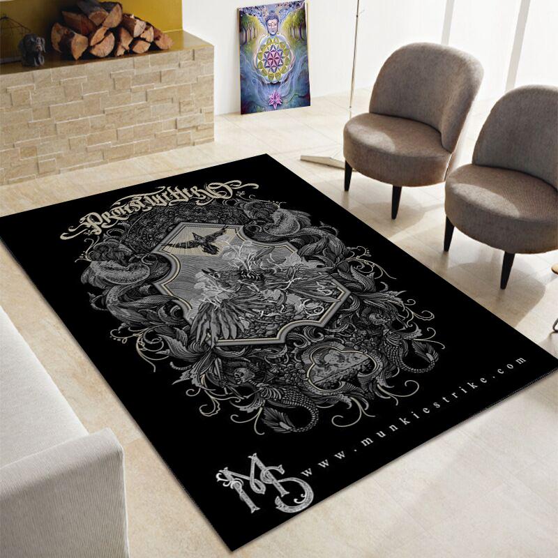 Ужасающий череп смерти, большой ковер сатаны, семейная гостиная, спальня, диван, игровая комната, украшение дверного коврикаНескользящий напольный коврик