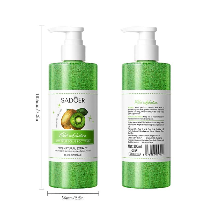 Фруктовый гель для душа 300 млSADOER Kiwi Body Scrub Body Wash