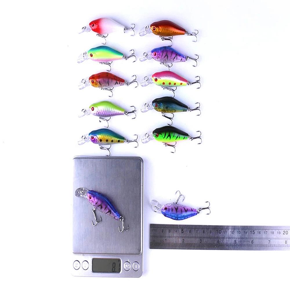 48pcs/set Mixed Hard Minnow Crank Bait Lure Set Fishing Combo