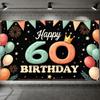 Счастливого 60-летия Баннер Макаронная Цветовая Схема Фон для Вечеринки по Случаю Дня Рождения Баннер на День Рождения Украшение Корона для Друга Семьи