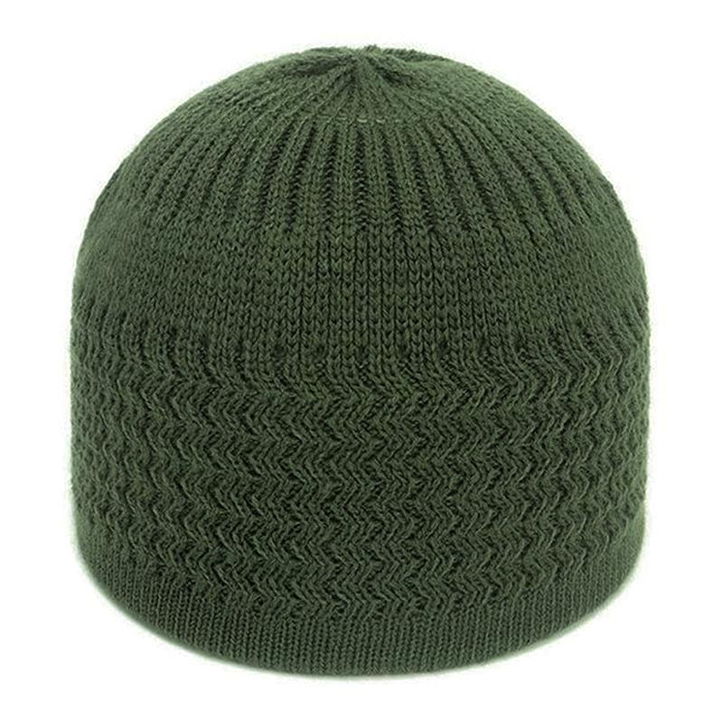 Вязаная шапка с волнистым узором - Унисекс мешковатая crochet шапка, Зимняя теплая шапка-бини с ребристой манжетой для мужчин и женщин