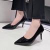 Fashion Sexy Black Sole Thin 6cm 8cm 10cm Heel High Heels Classic Style Black Office Work Shoes Light Lady Pumps Plus Size 43