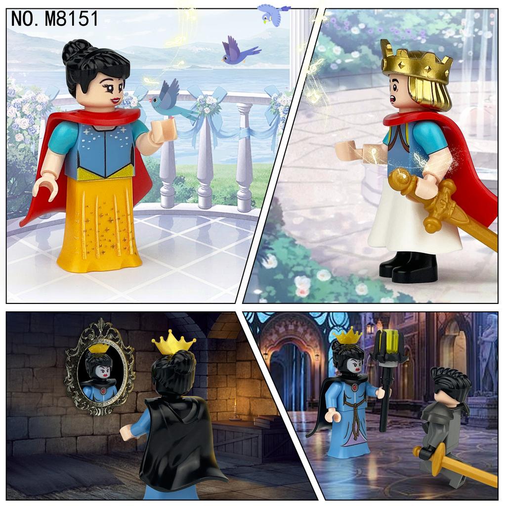 Princess and Dwarfs Building Blocks Mini Figures Small Particles Assembly Toys, Educational Creative Gift for Kids