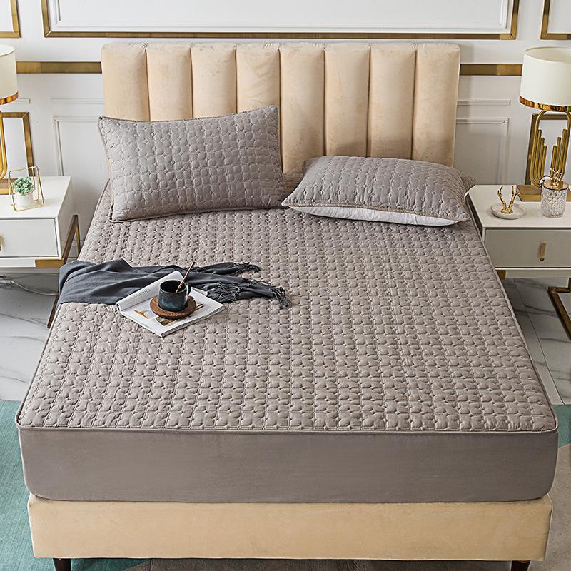 Наматрасник Толстая стеганая простыня на подкладке Модное постельное белье с принтом Queen King Нескользящая простыня Пылезащитный чехол без наволочки