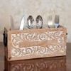 Farmhouse Decor 3 Compartment Silverware Holder Utensil and Cutlery Caddy for Parties Countertop Organizer for Spoon