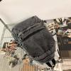 Japanese Style Denim Backpack Street Style Solid Crossbody Bag Portable Vintage Handbag  Travel