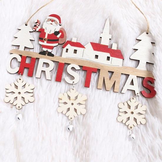 Christmas Wood Door Elk Outdoor Sign Santa Gnome Snowman Indoor Decoration Front Door Wall Hanging