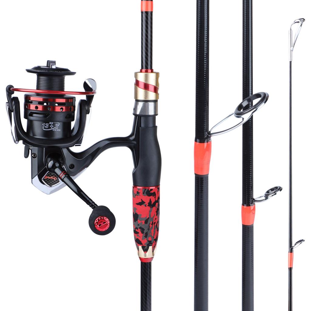 SOUGAYILANG Удочка Спиннинговая удочка Портативная сверхлегкая удочка Углеродная удочка для пресноводной морской рыбалки Снасти