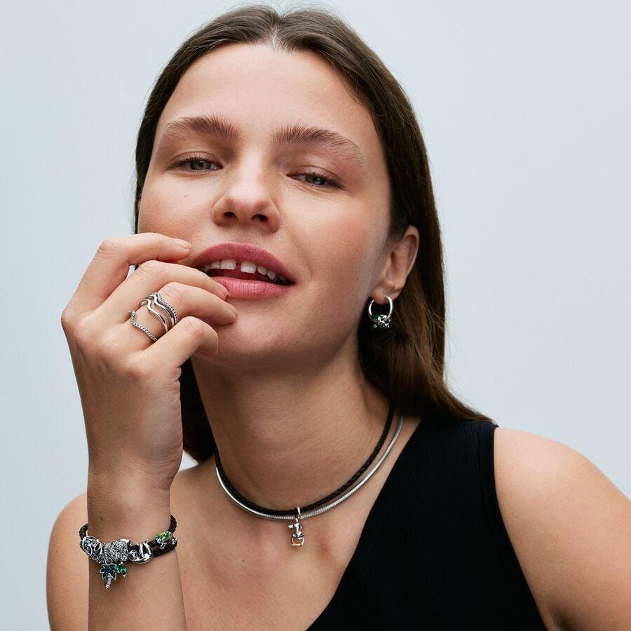 Pandora Браслет Moments Brown Braide Double Leather