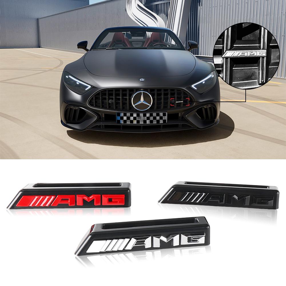 3D ABS Car Front Grille Emblem Sticker Decoration Auto Refit Accessories for Mercedes Benz AMG W176 W222 W205 W204 W212 CLA GLA VH0
