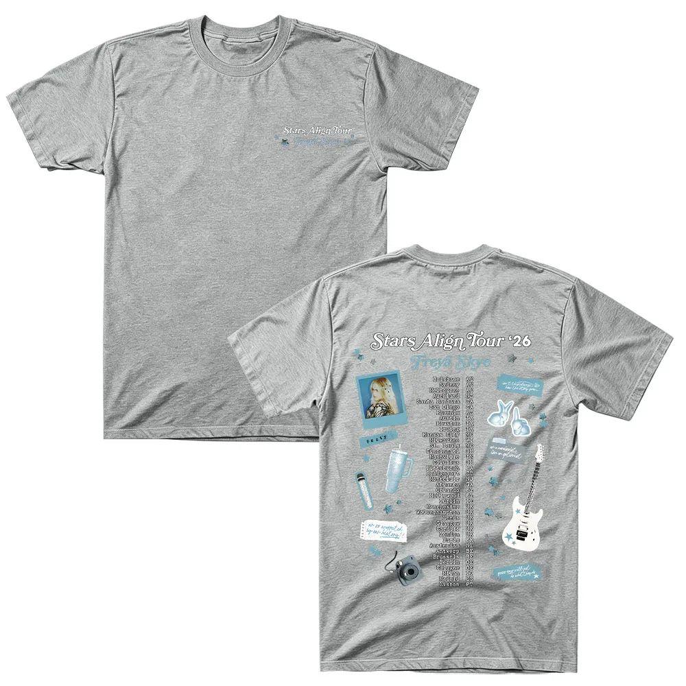 Scrapbook Tour Tee Freya Skye Stars Align Tour 26 Graphic Tshirt Summer Cotton Y2k Streetwear Unisex Casual Fashion Clothes