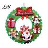 Classic Christmas Elements 3D Wreath Pendant with Hanging Rope Cartoon Garland Ornaments Holiday Decorations Lightweight Paper for Party Home