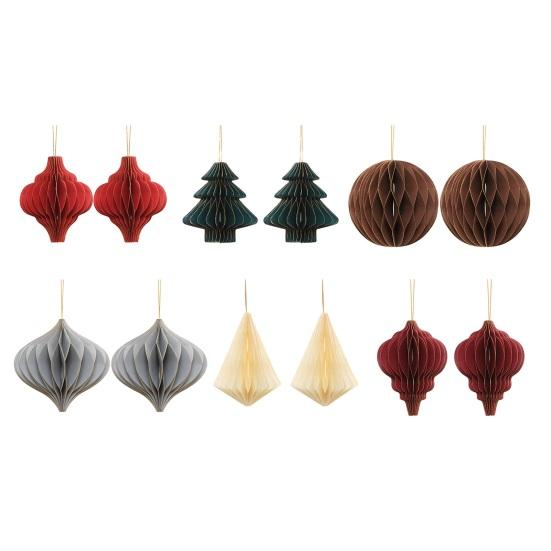 Рождественские бумажные сотовые украшения для елки 3D бумажный сотовый фонарь с блестящим краем для винтажной нейтральной рождественской вечеринки домашний декор