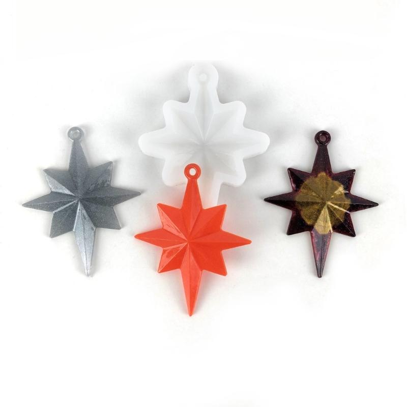 North Star Shape Silicone Mold Decorative Pendant Mold Handmade Epoxy Silicone Mold Epoxy Resin Molds Making Crafts