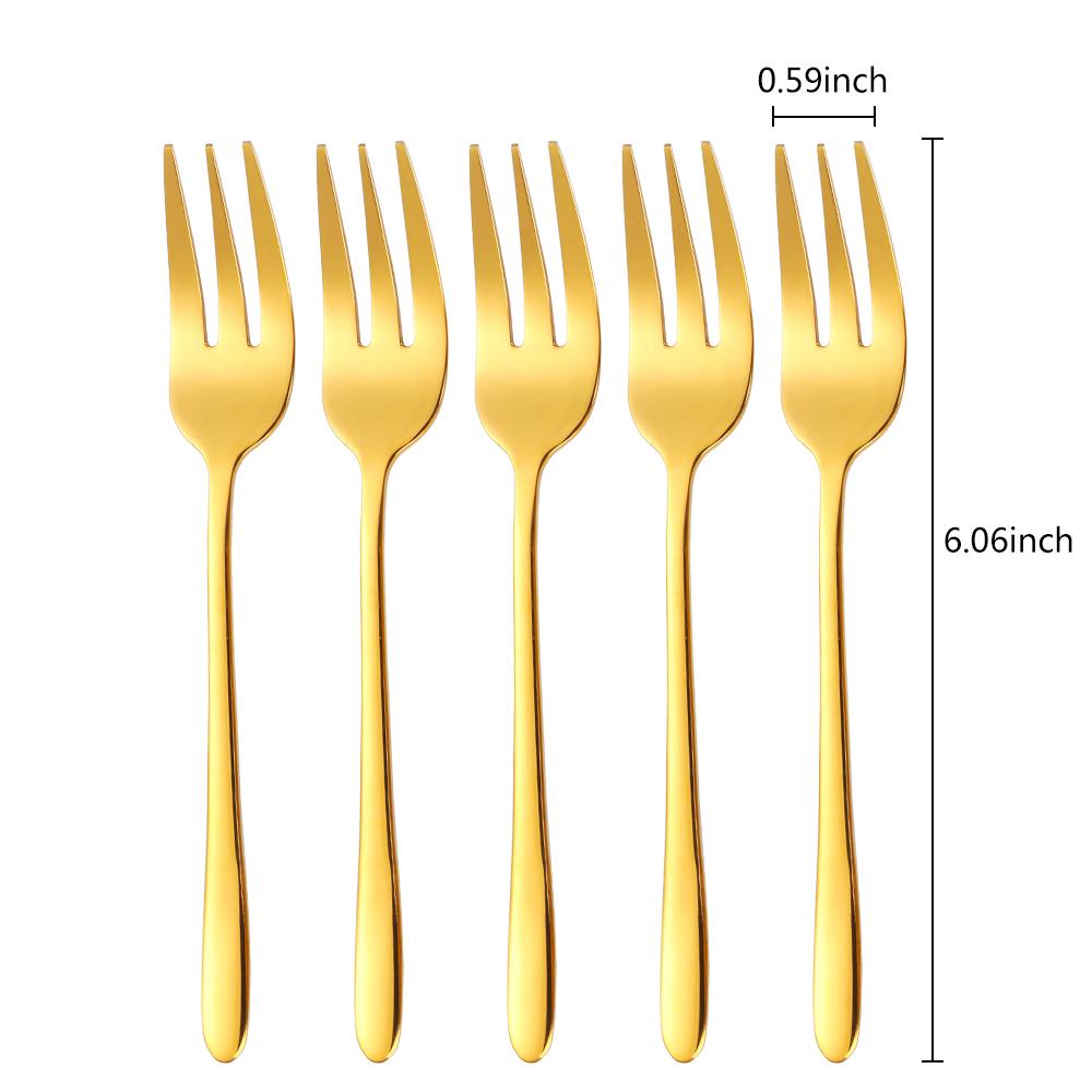 1/4/5/6 шт. Чайные вилки Вилка для фруктов Набор столовых приборов из нержавеющей стали Золотая вилка для торта Закуска Салат Столовые приборы Кухонная утварь