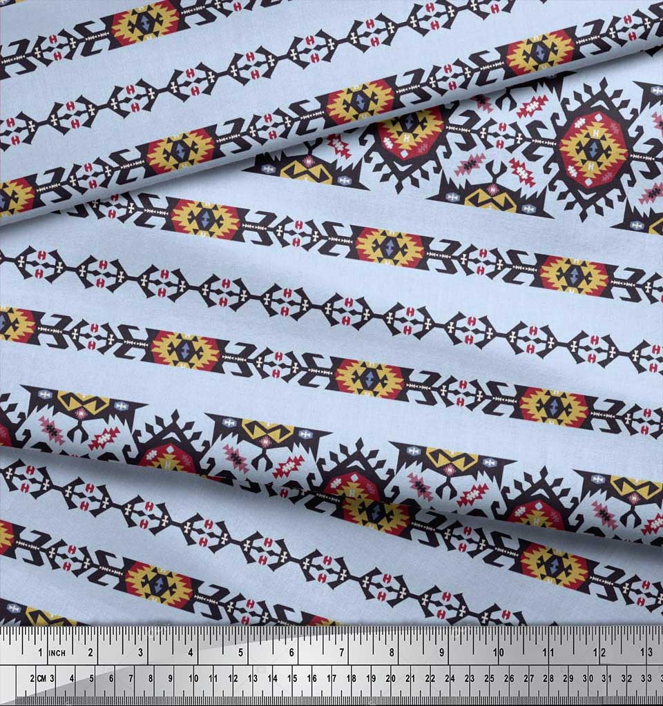 Soimoi Японская креп-сатиновая ткань Ацтекская юго-западная печатная ткань 1 метр 42 дюйма