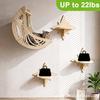 Wall-Mounted Wooden Cat Tree & Climbing Frame with Bed, Perch, Steps, and Hammock