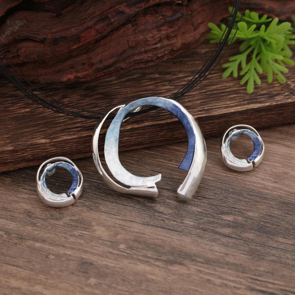 Новый эмалевый цвет полый геометрический круглый набор сережек-пусетов с подвеской, преувеличенное женское кольцо-ожерелье