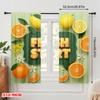 2pcs 2D Flat Printing Curtains Fresh Start Citrus Flowers Polyester Without Electricity Party Decorations Use for All Occasions