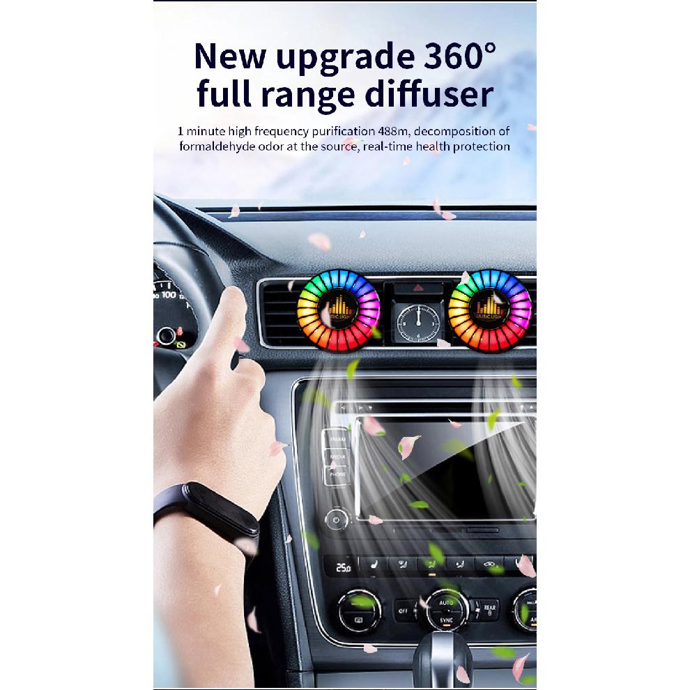 Car Music Rhythm Lamp Air Freshener RGB LED Sound App Control Music Atmosphere Light 256Colors Option Car Interior Ambient Lamp Air Fresheners 2