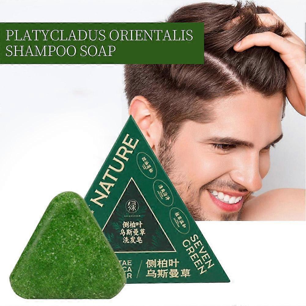 Qilv Platycladus Leaves Shampoo Bar Hair Wash Xinjiang Usman Grass Polygonum Multiflorum Herbal Handmade Hair Strengthening Shampoo Bar