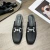 Elegant Women Summer Flip Flops Chain Square Toe Slippers Sandals Shoes Woman Casual Slides Mules Babouche Slippers Shoes Mujer