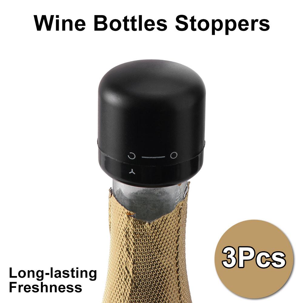 3Pcs Reusable Champagne Bottle Stopper Leak Proof Sealed Bottle Stopper Wine Bottle Plug Bar Tools