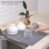 1pcs Collapsible Silicone Drain Pad Drying Mat Non-slip Kitchen Tableware Mat Heat-Resistant Coaster Multi-function Kitchen Tool