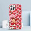 Клубничная Девочка Мультяшная Мягкий Чехол для iPhone 16 17 Air 15 14 Pro Max 16E Чехол для Телефона 13 Mini 12 11 7 SE 8 Чехол с Рисунком Посадка
