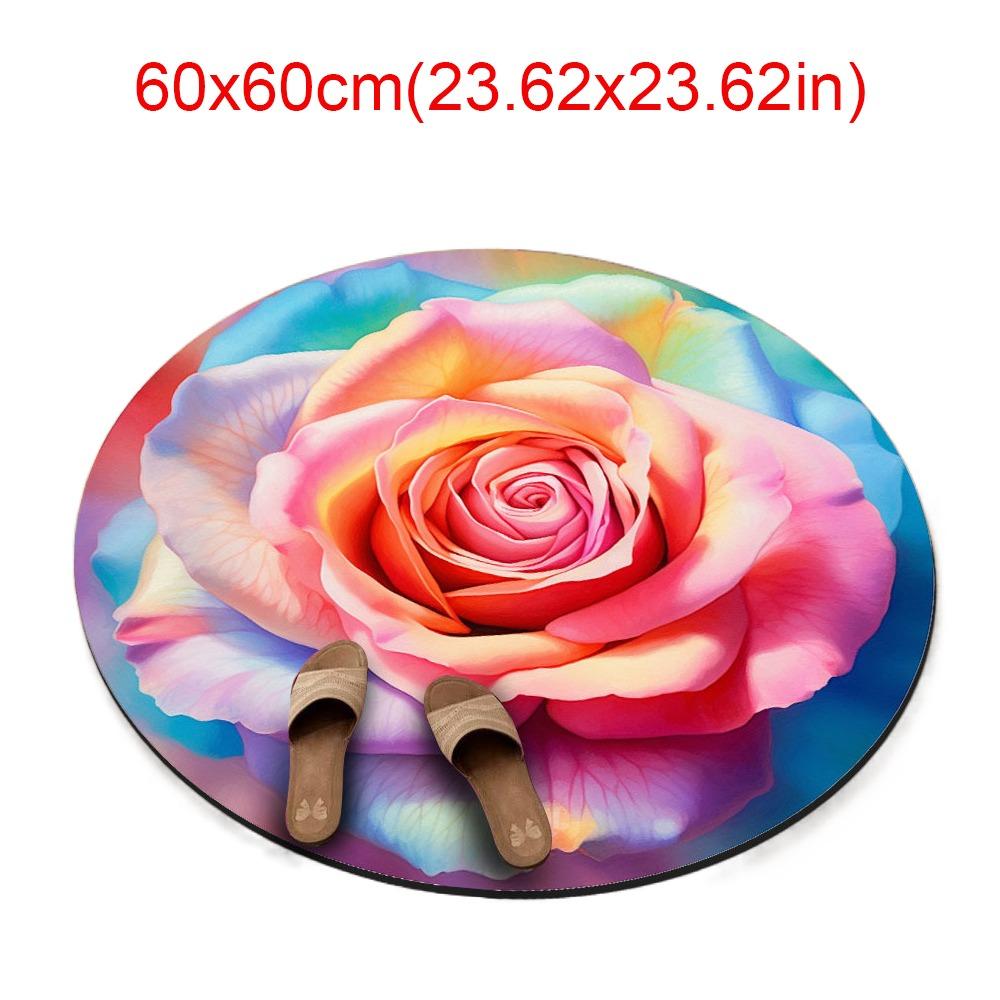 Нескользящий коврик для пола «Пион» специальной формы, коврик для пола в ванную комнату для гостиной, чайного столика, прикроватный
