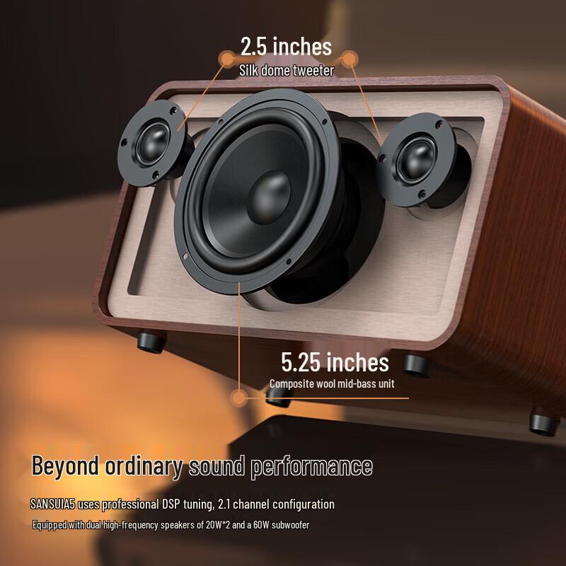 Беспроводная Bluetooth-колонка SANSUI A5 с сабвуфером, штекер CN (адаптер в комплекте)