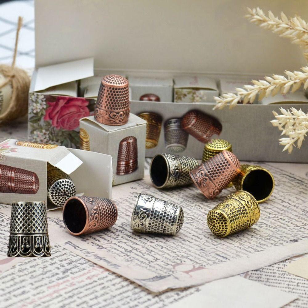 Защита пальцев Винтажный наперсток для шитья Латунный DIY Наперсток на палец Прочные Удобные Инструменты для шитья Ручная работа
