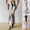 Women Fishtail Skirt Zebra Pattern Hip-Covering Maxi Skirt High Waist Office Lady Long Skirt Work Leisure Daily Wear
