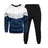 Новые лоскутные мужские толстовки с капюшоном + спортивные штаны, костюм на осень-зиму, теплые комплекты спортивной одежды, мужской пуловер с капюшоном