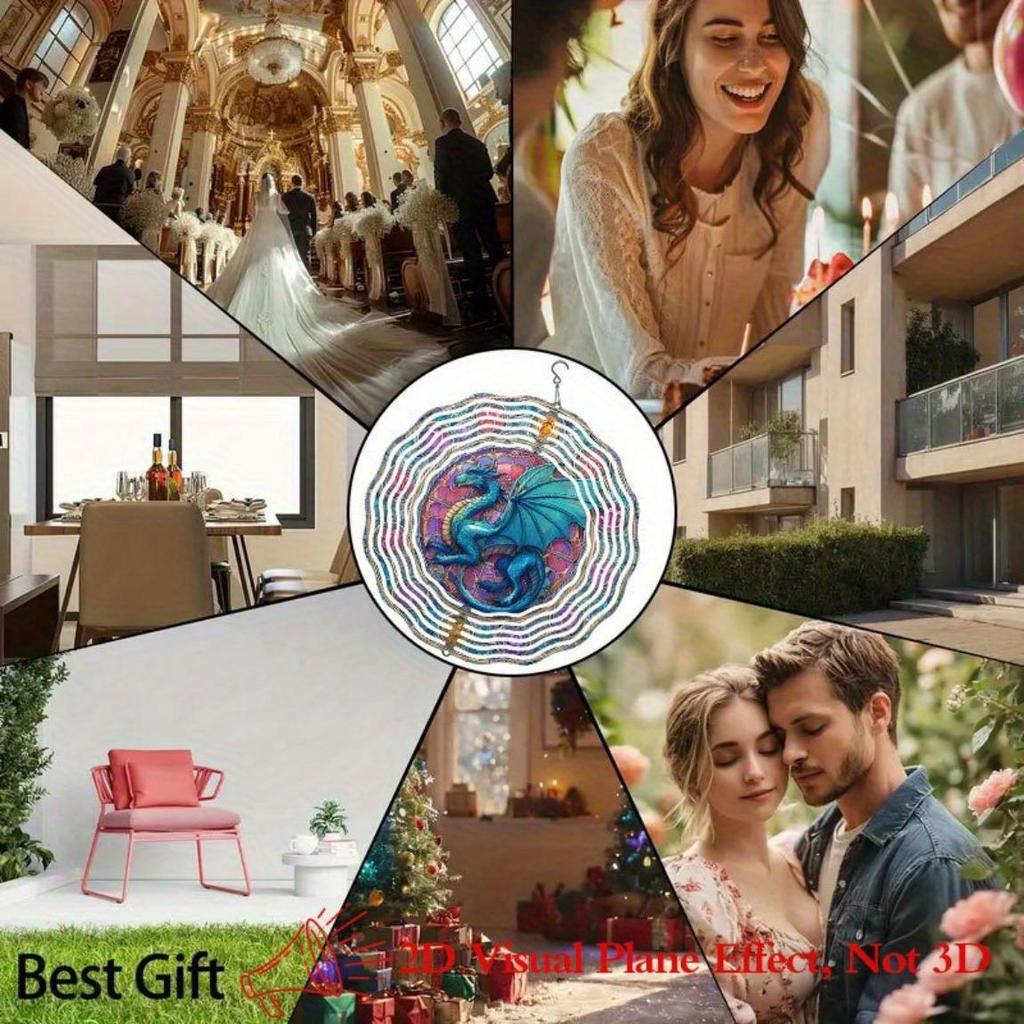 Цветной астрологический ветряной колокольчик в форме дракона для окна, кинетический вращающийся уличный декор для сада, весенне-летний подвесной орнамент, не требует батареек