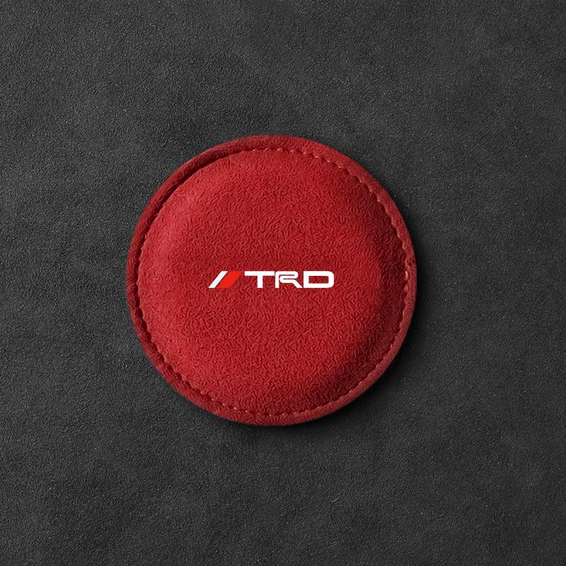 Car Cup Holder Pad PU Leather Slot Non-slip Coaster Mat Emblem for Toyota TRD GR Aygo Corolla Avensis Vios Yaris Mark-X Mirai Yaris